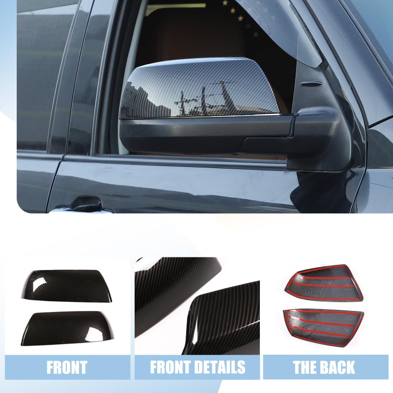 LLKUANG ABS Outside Side Rearview Mirror Cover Trim Sticker Compatible with Toyota Tundra 2007-2021 Crew Max Sequoia 2008-2020 Accessories(Rearview Mirror With Turn Signal Model Does Not Fit) - Image 5